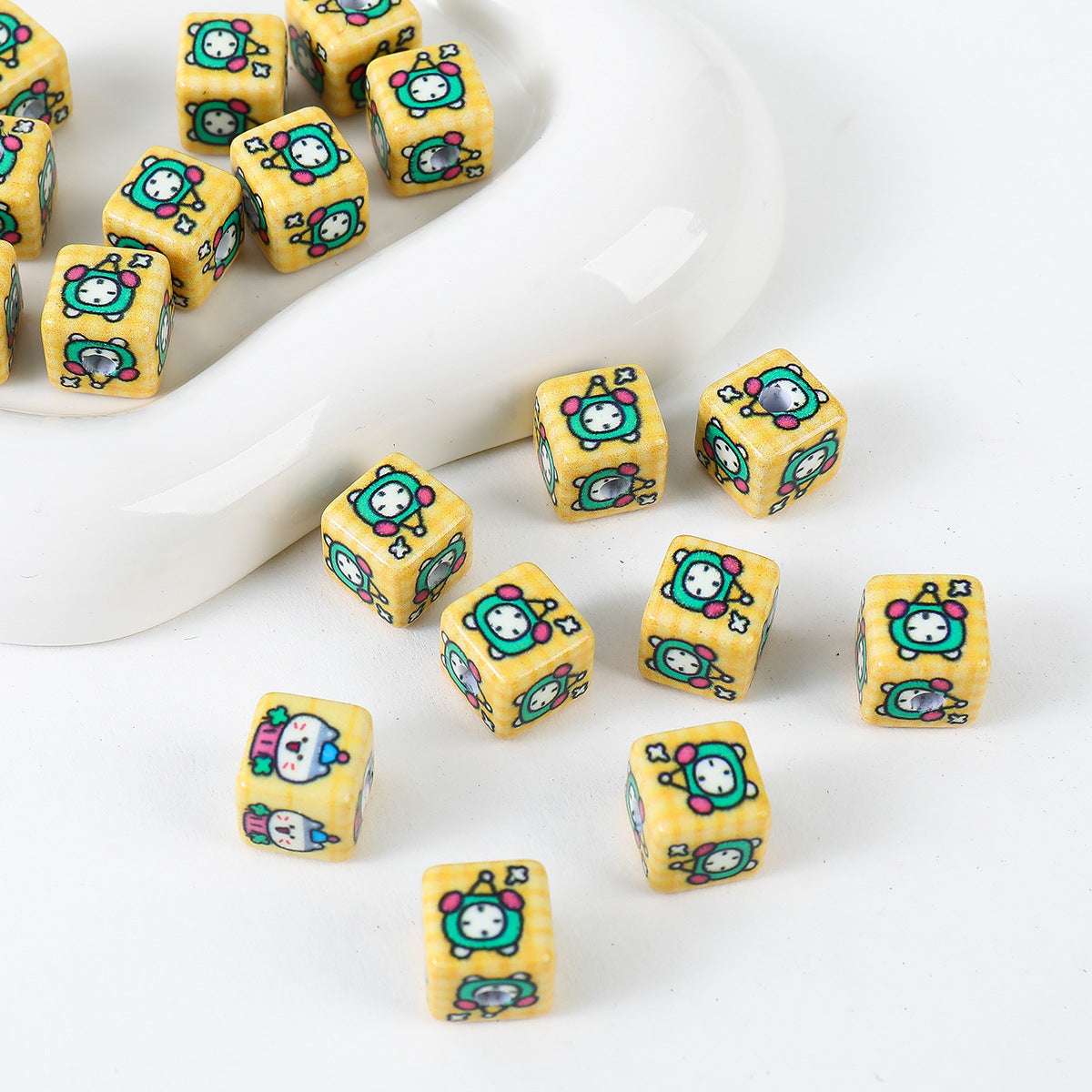12mm Painted Color Acrylic beads Hamburger Bread Ice Cream Bear Squares