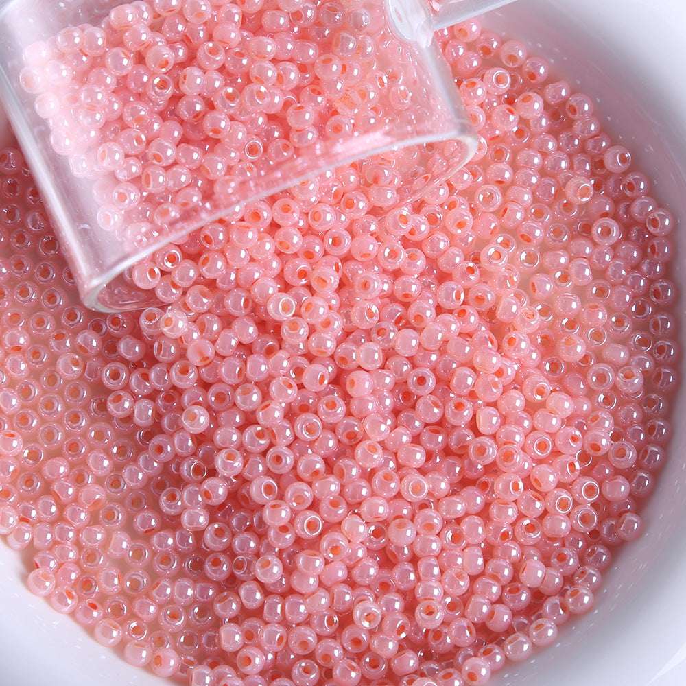 4mm cream glass rice beads pearlescent