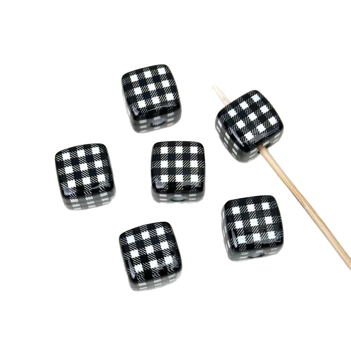 Acrylic Grid Square Handmade Beads