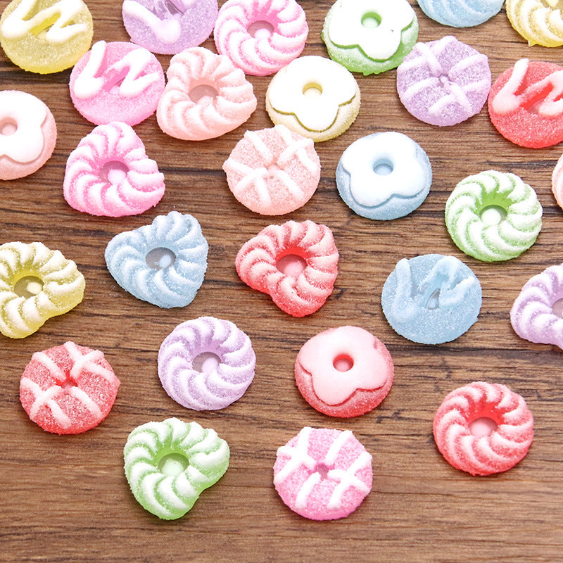 Mixed Color Heart Round Candy Resin Beads