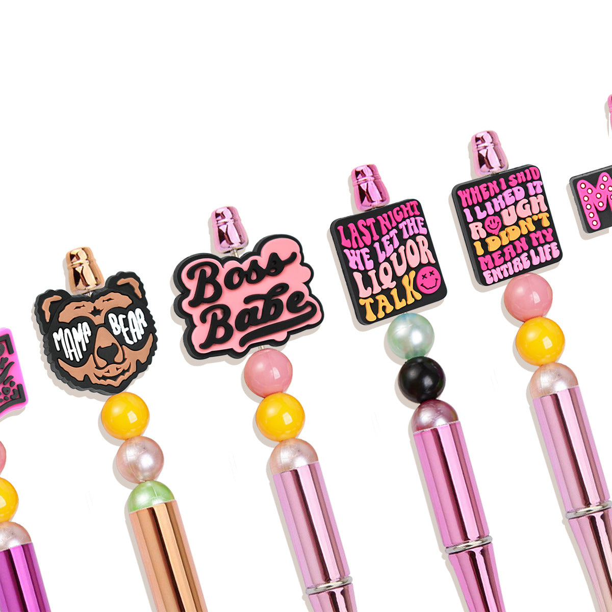 English Cartoon Series Silicone Focal Beads Silicone Focal Beads