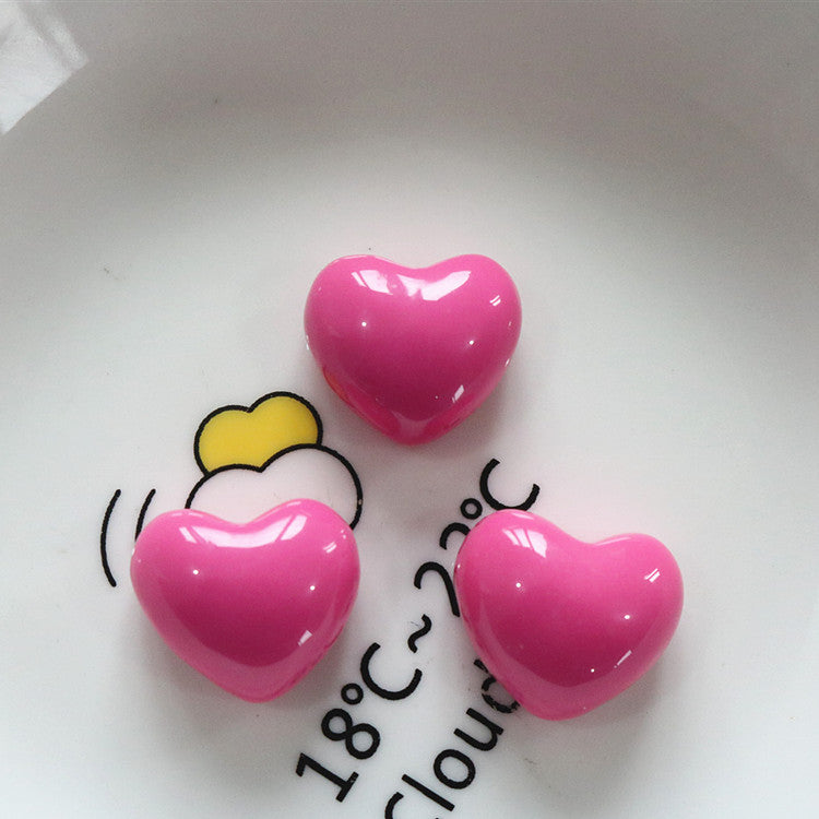 Bright chubby heart-shaped resin love peach heart DIY jewelry accessories girl hair accessories hairpin handmade materials