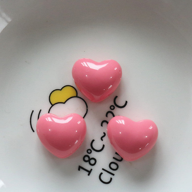 Bright chubby heart-shaped resin love peach heart DIY jewelry accessories girl hair accessories hairpin handmade materials