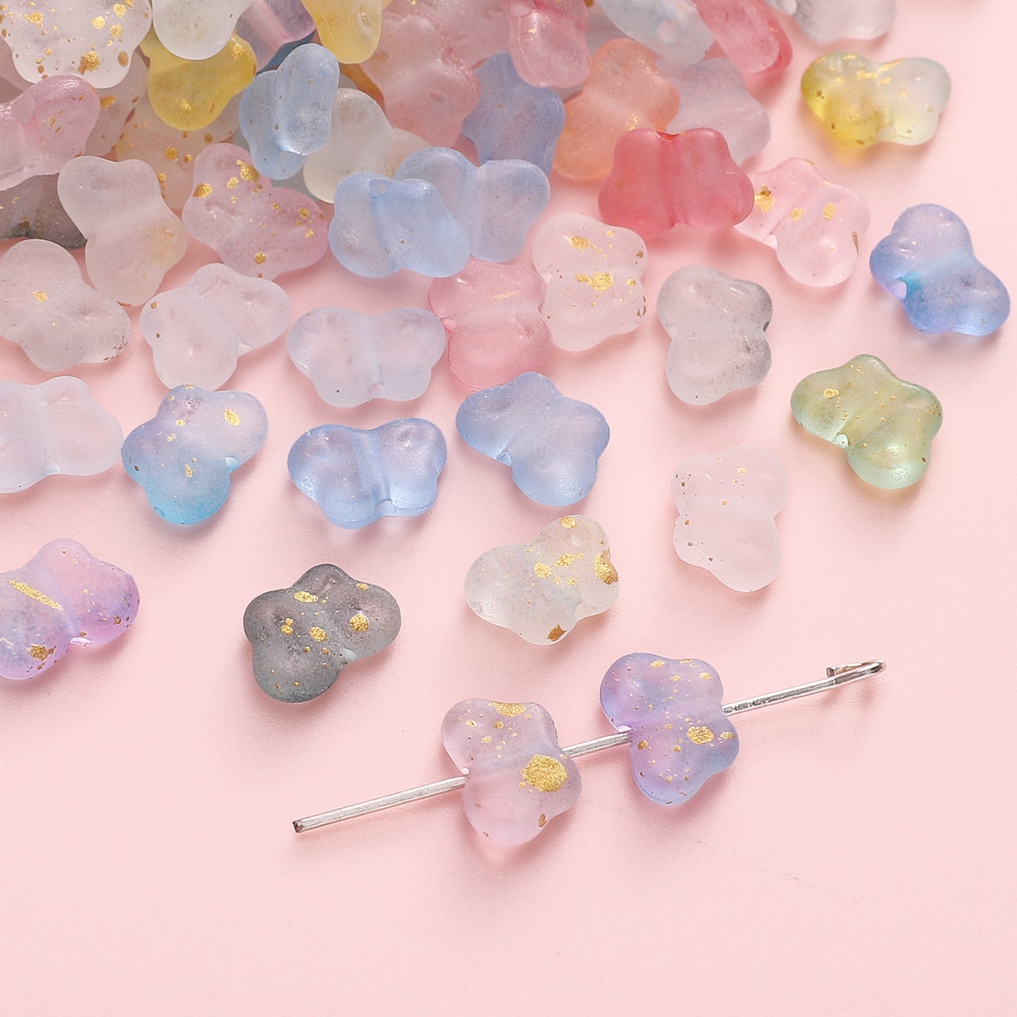 Small Butterfly Beaded Acrylic 10*7 Gradient Butterfly