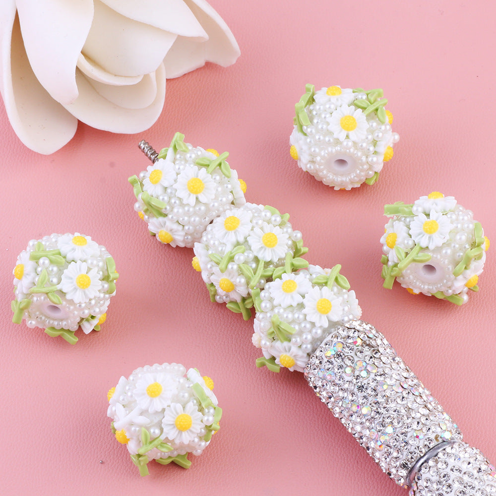 Small Daisy Pearl Flower Ball Colorful Beads