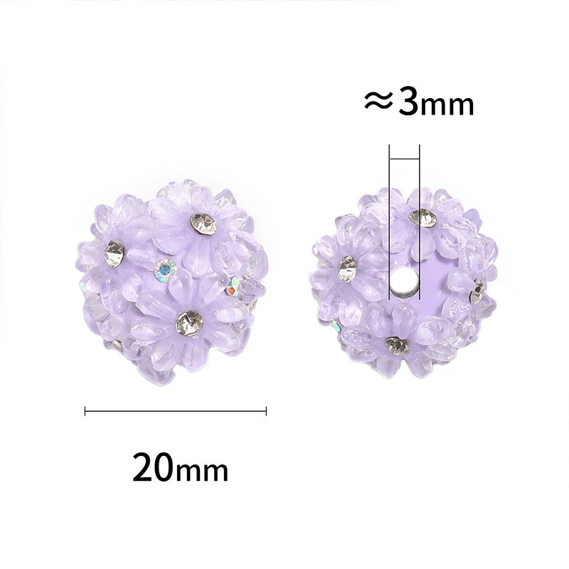 10 Pcs 3D Hairpin Hydrangea Loose Beads String Beads