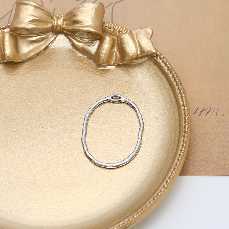 Alloy Irregular earrings Geometric Round Wrinkled Hollow Frame