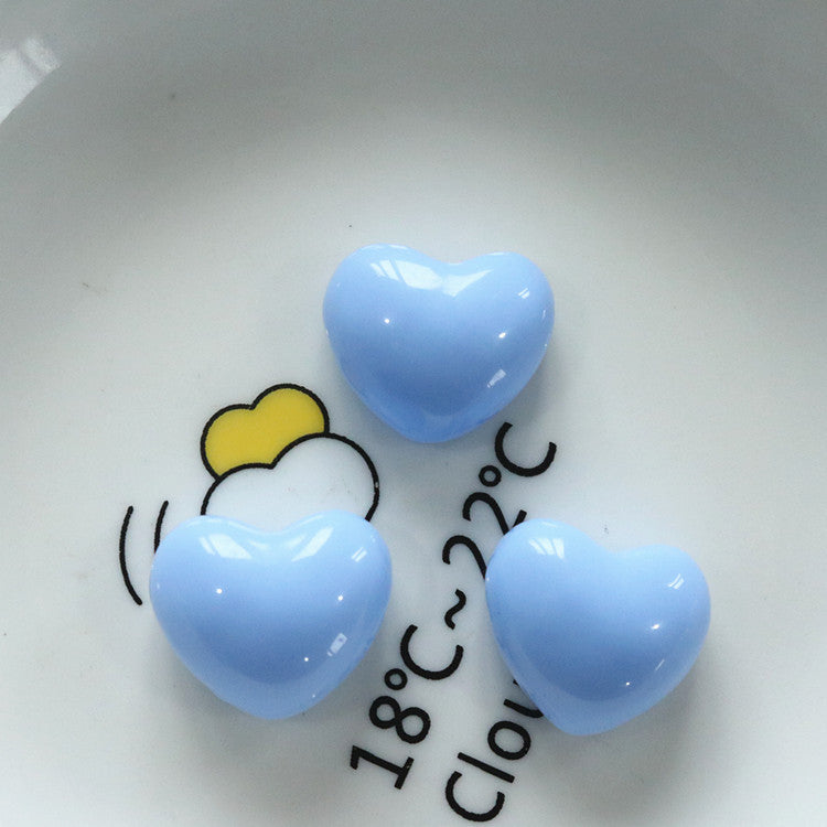 Bright chubby heart-shaped resin love peach heart DIY jewelry accessories girl hair accessories hairpin handmade materials