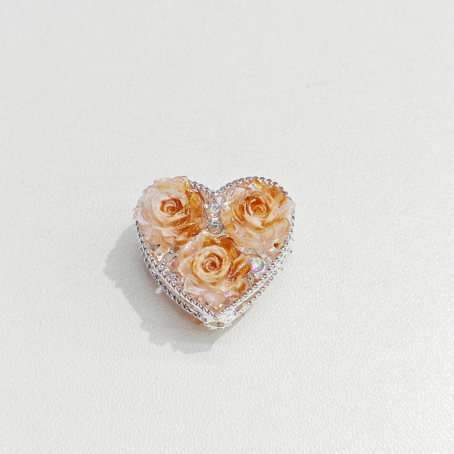Alloy Double-Sided Heart Flower Jewelry Accessories Straight Hole Beads