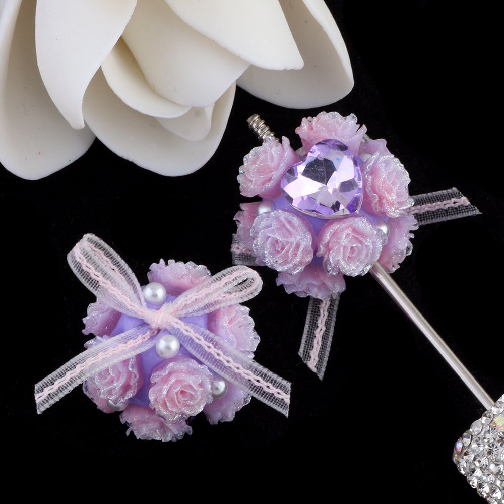 Butterfly Knot Heart Zircon Lace Flower Ball Wearable Straight Hole Beads