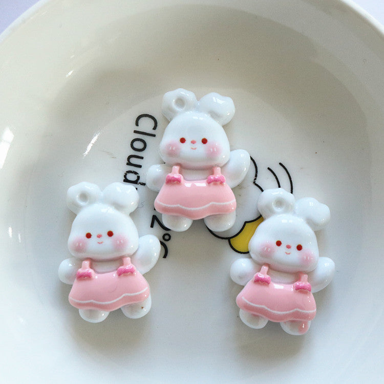 卸売明るい漫画樹脂小さなアクセサリーパンダダック子供用ヘアピン素材収納ボックスパッチ