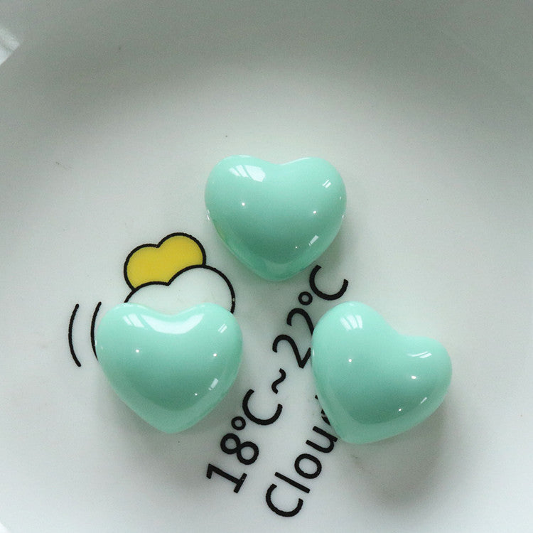 Bright chubby heart-shaped resin love peach heart DIY jewelry accessories girl hair accessories hairpin handmade materials