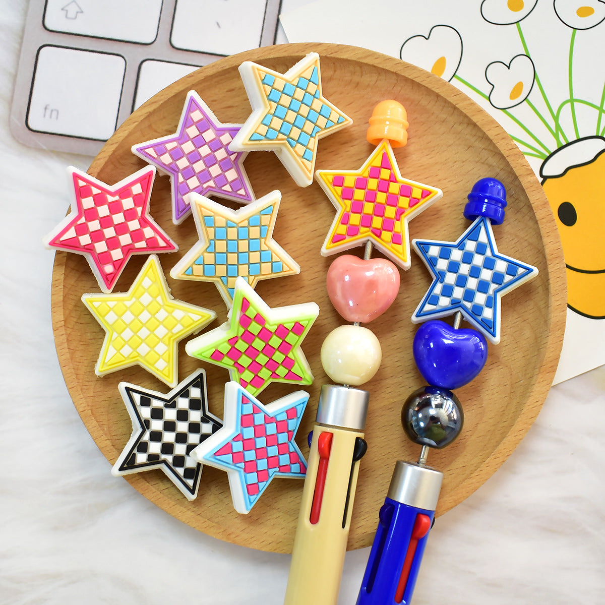 Grid Star Series Silicone Focus Beads