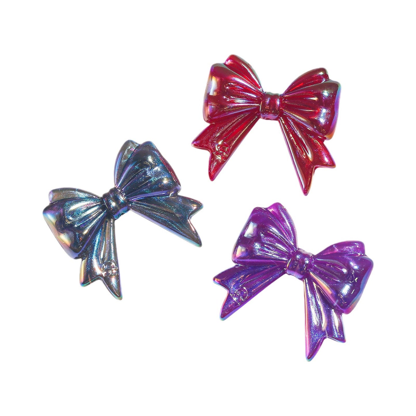 Dark Straight Hole through Hole Ribbon Bowknot Beads