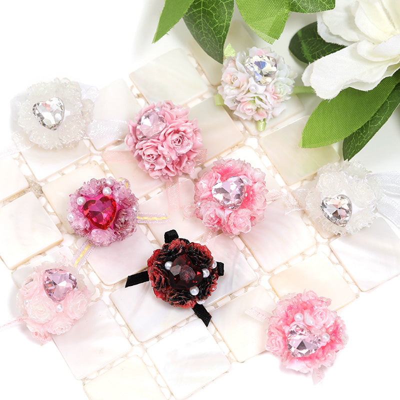 10 Pcs Resin Rose Flower Beads