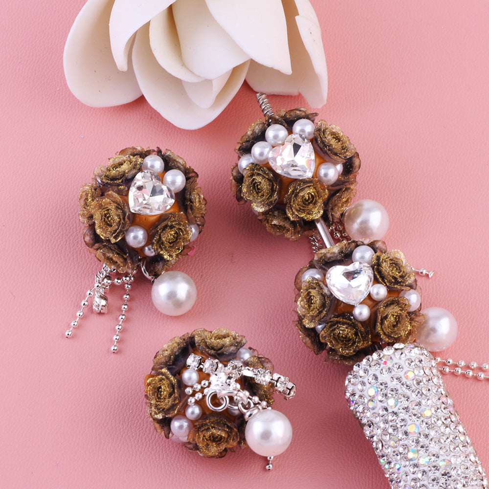 Rose Pearl Tassel Flower Ball