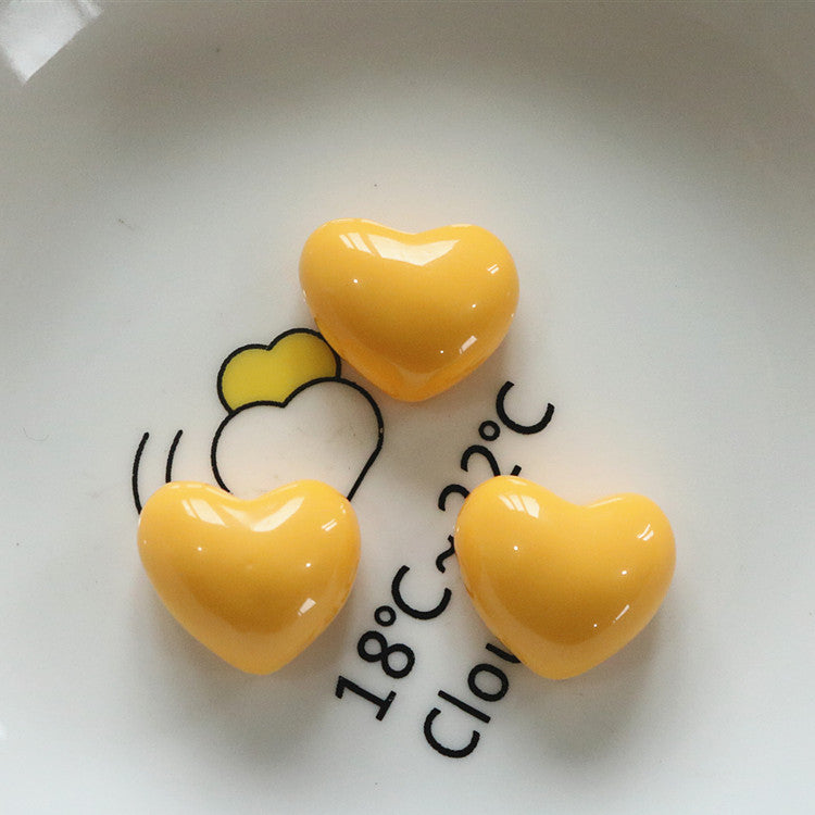 Bright chubby heart-shaped resin love peach heart DIY jewelry accessories girl hair accessories hairpin handmade materials