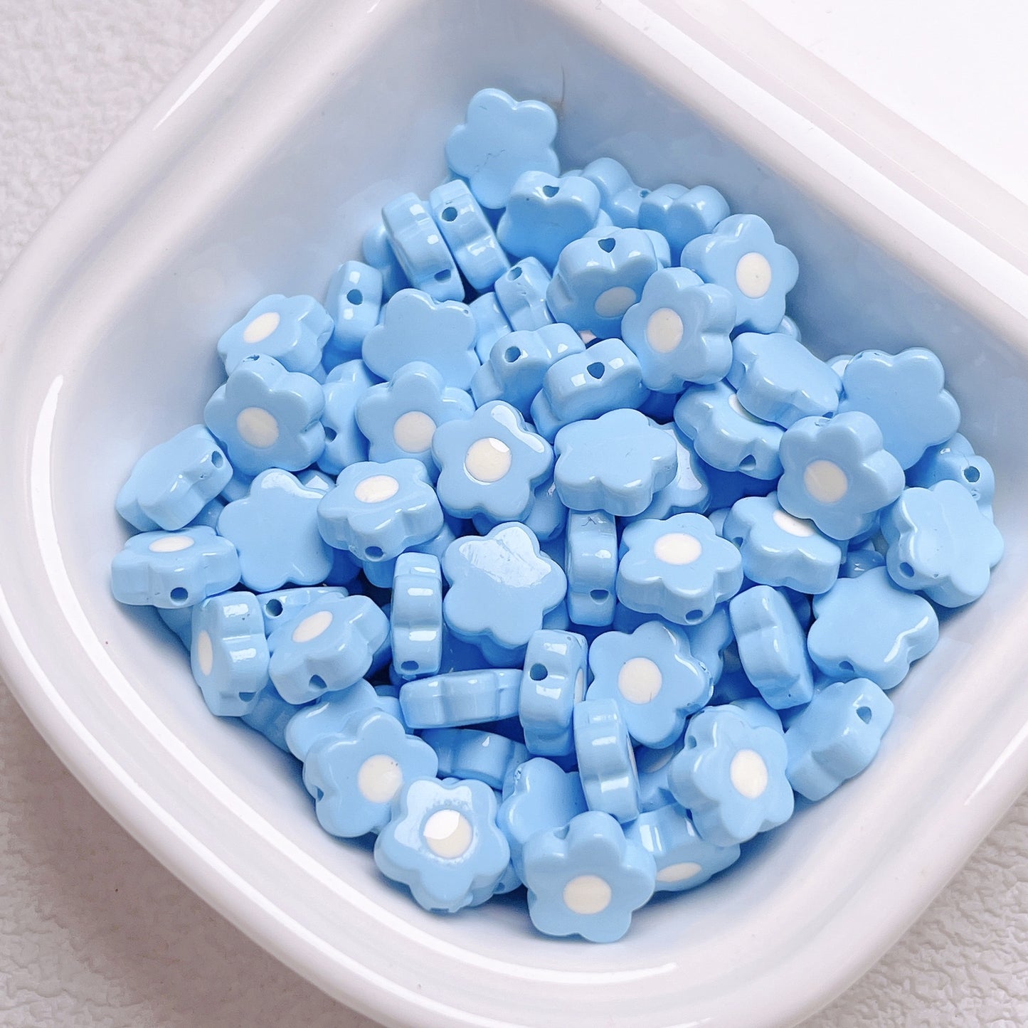 5 Pcs Cute Acrylic Beads Small Flower