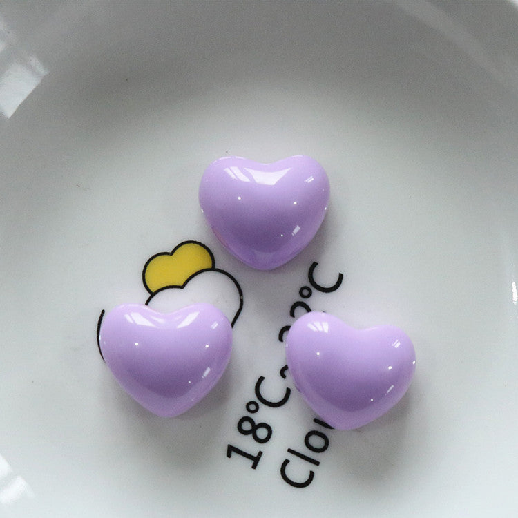 Bright chubby heart-shaped resin love peach heart DIY jewelry accessories girl hair accessories hairpin handmade materials