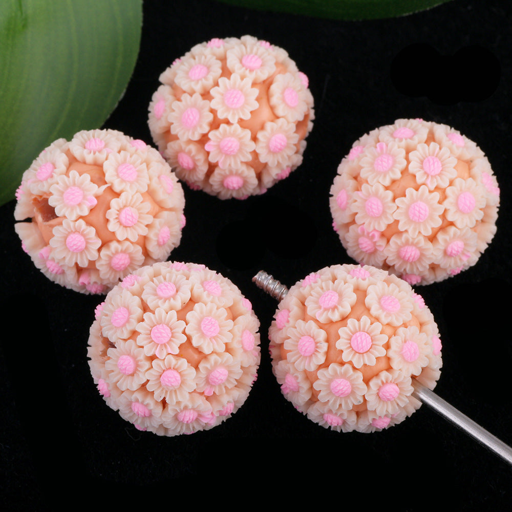 2CM Sunflower Ball Soft Clay Beads