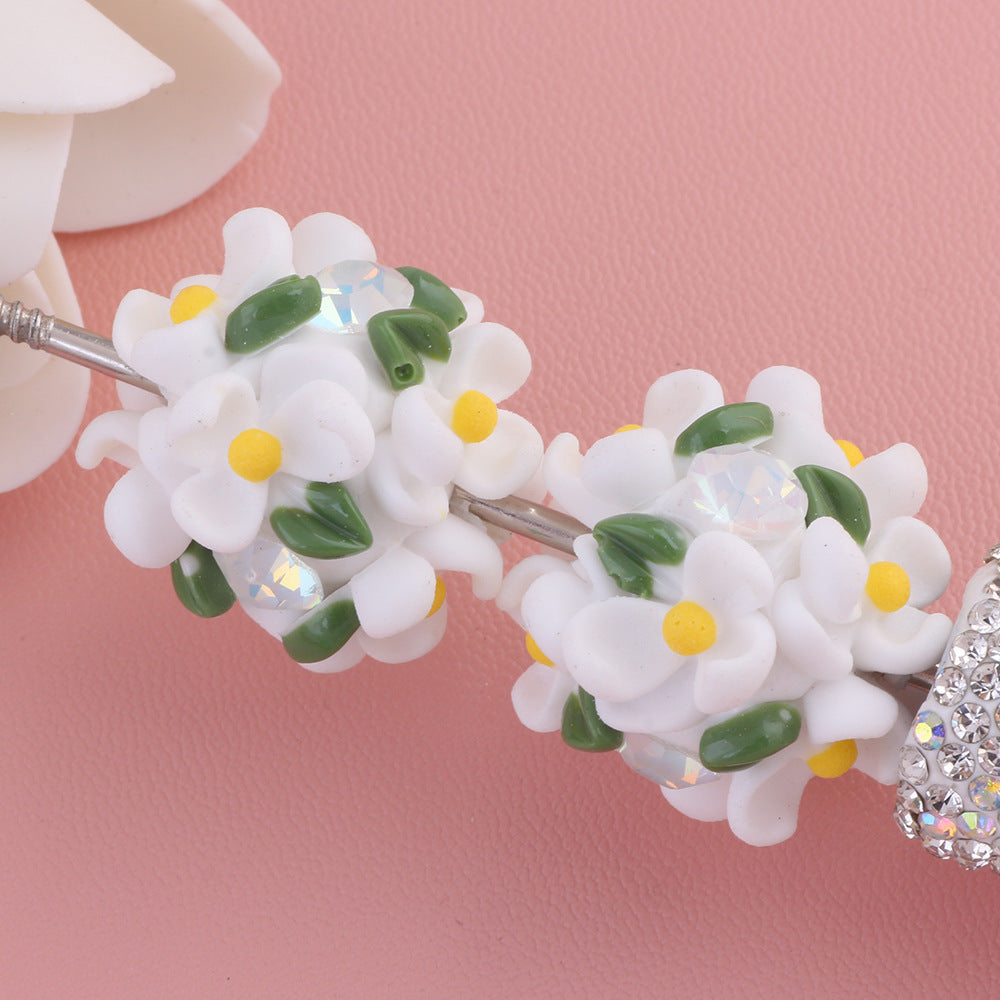 Large Gardenia Flower Ball Drill Ball Clay Beads