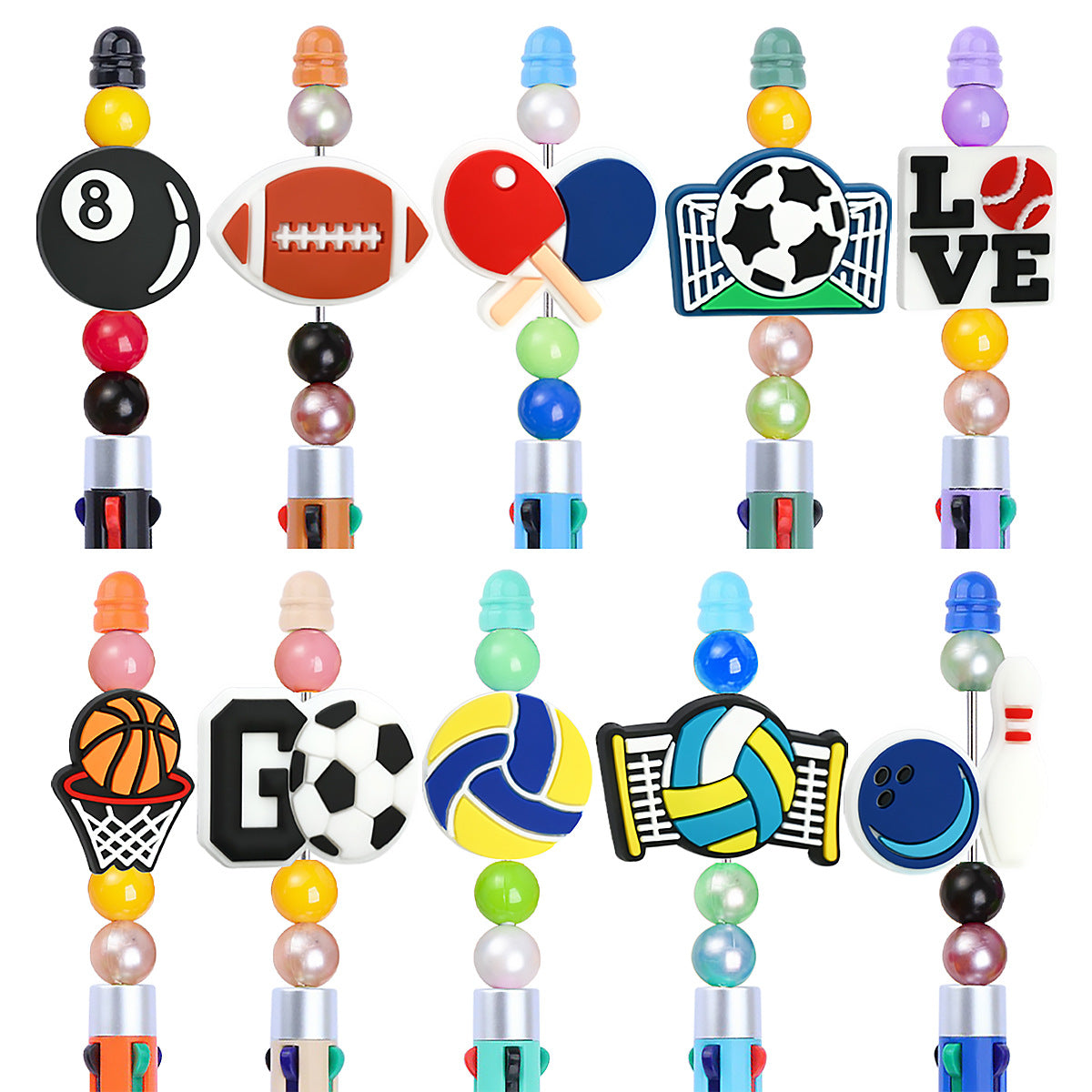 Cartoon Sports Series Silicone Focus Beads