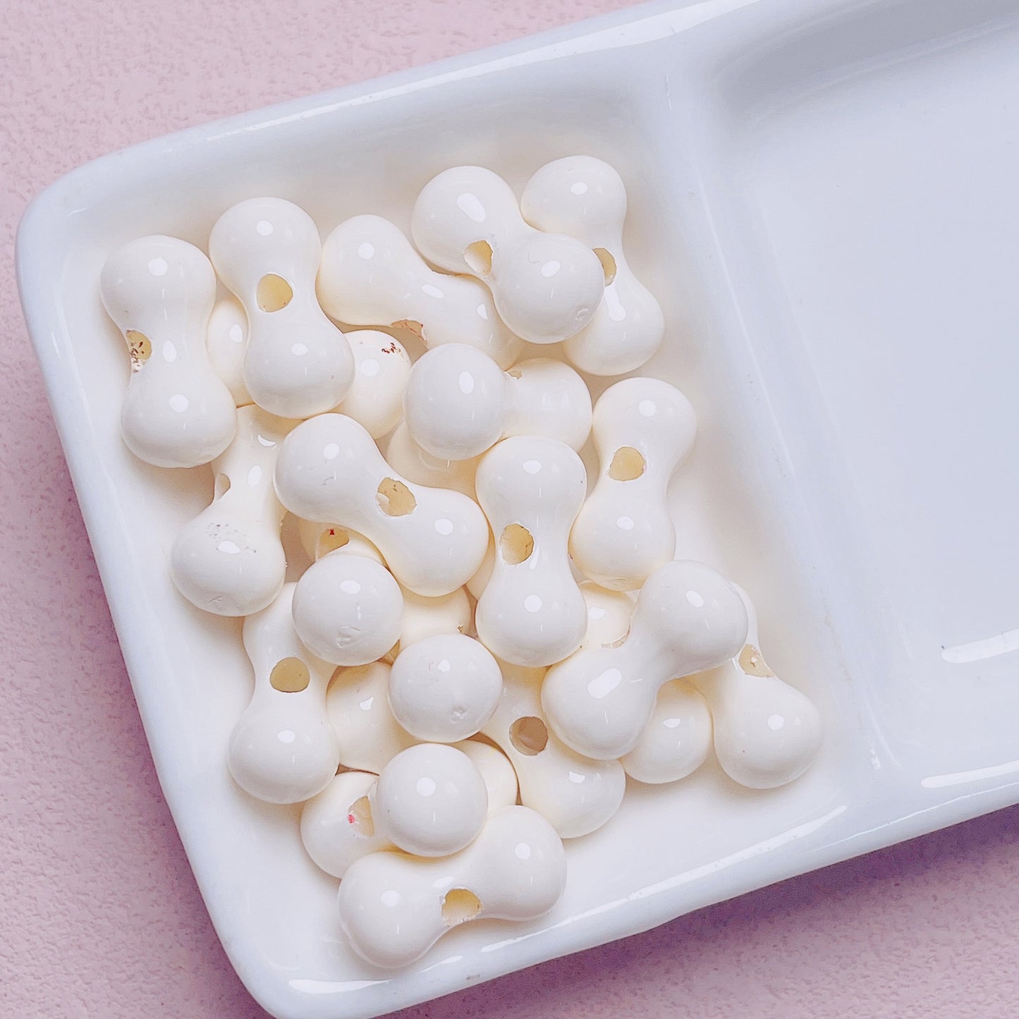 10 pcs Large Grain Acrylic Beads with Baked Paint