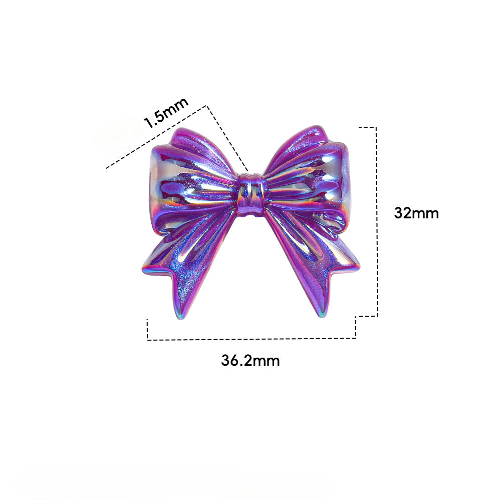 Dark Straight Hole through Hole Ribbon Bowknot Beads