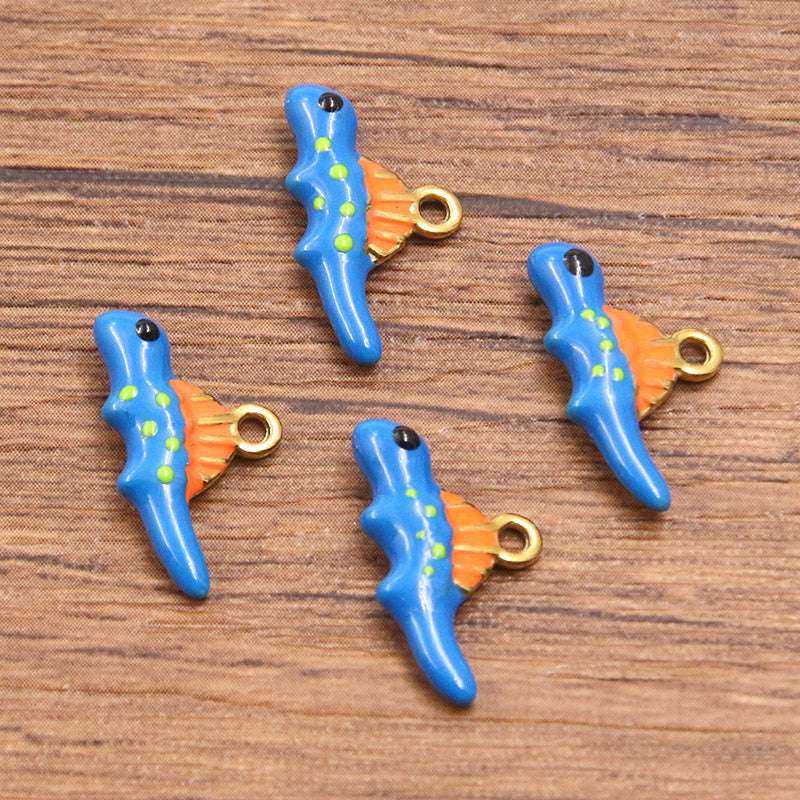 Stainless Steel Gold Vacuum Plating Oil Drop Charm Animal Pendant Small Fish Pendant