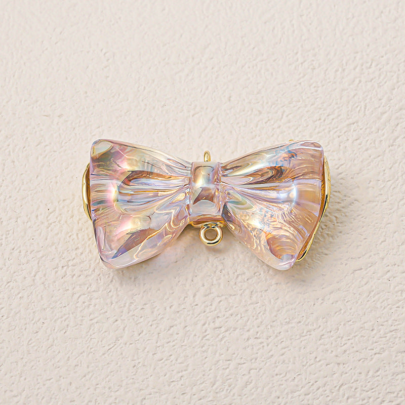 Mabei Transparent Striped Plating Color Alloy Charm