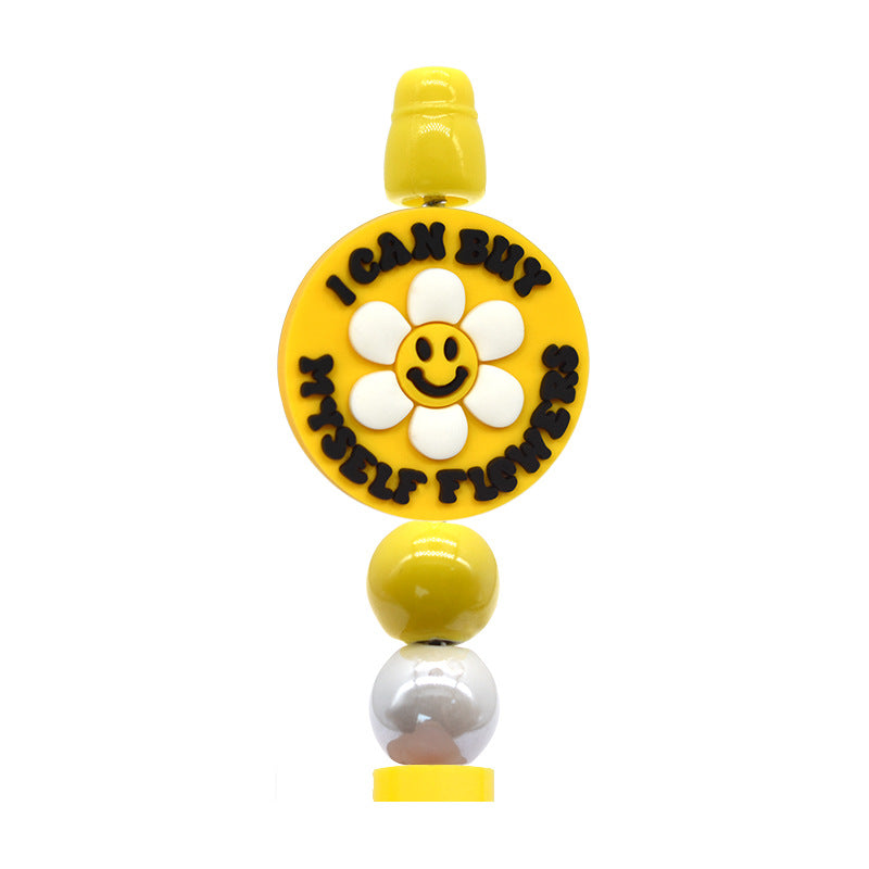 Cute Flower Handmade Beaded Silicone Focal Beads