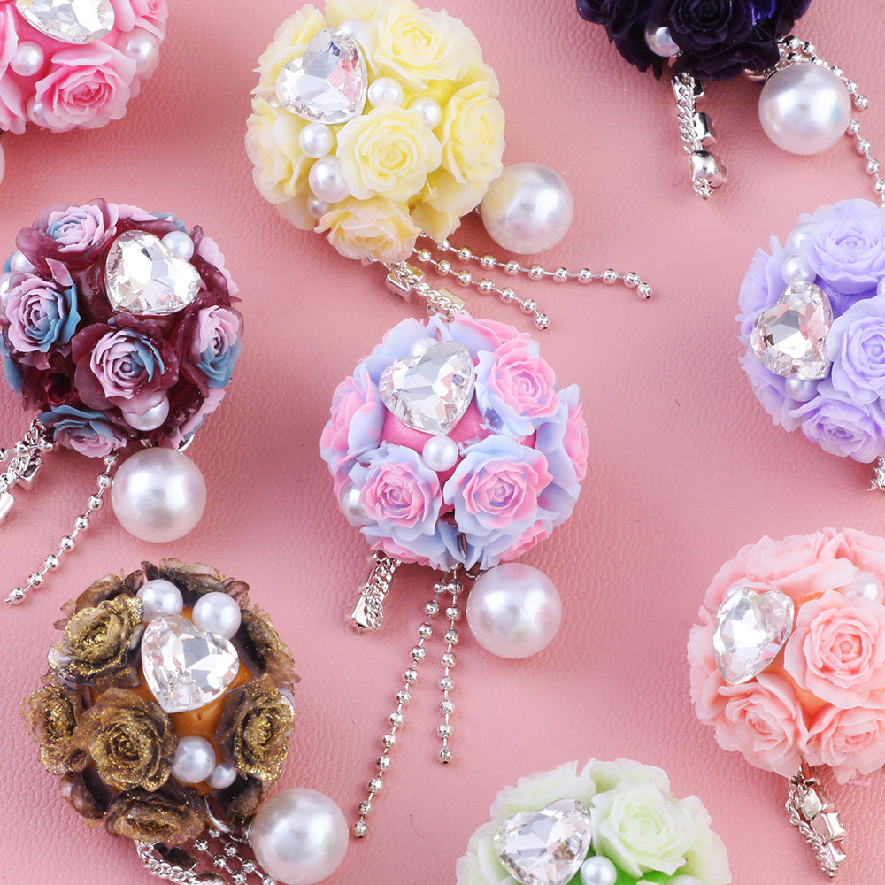 Rose Pearl Tassel Flower Ball