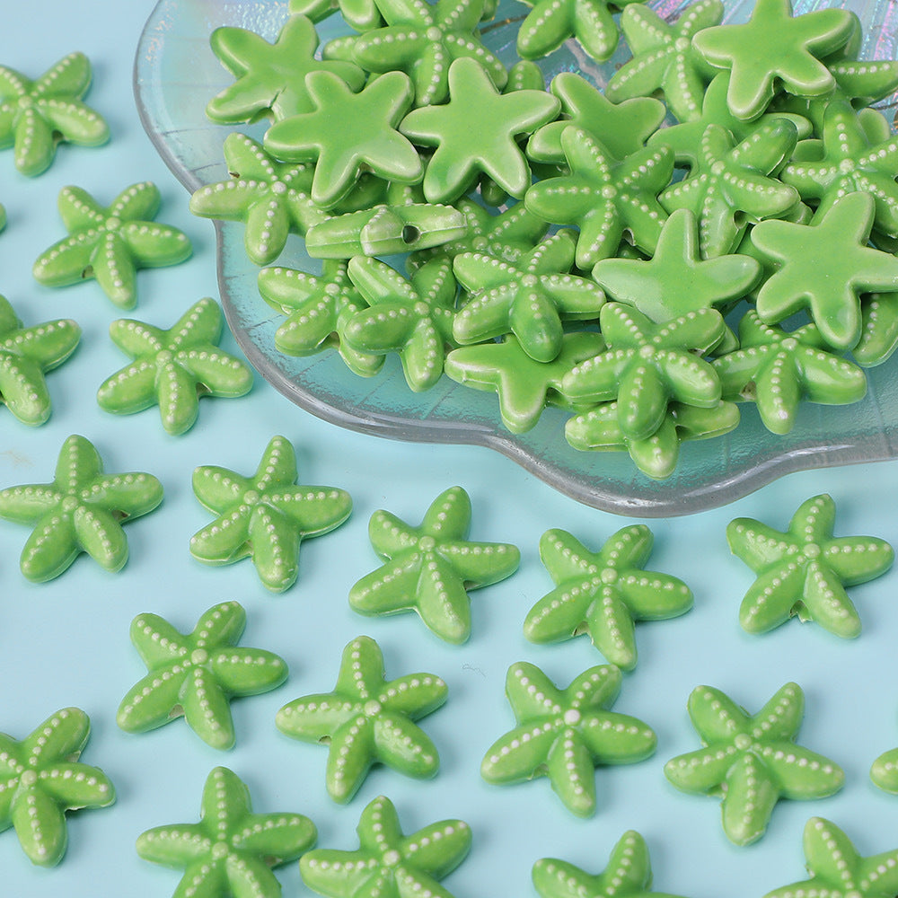Starfish Perforated Beads Handmade Ceramic Beads