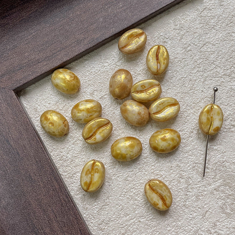 Coffee Bean Czech Glass Beads