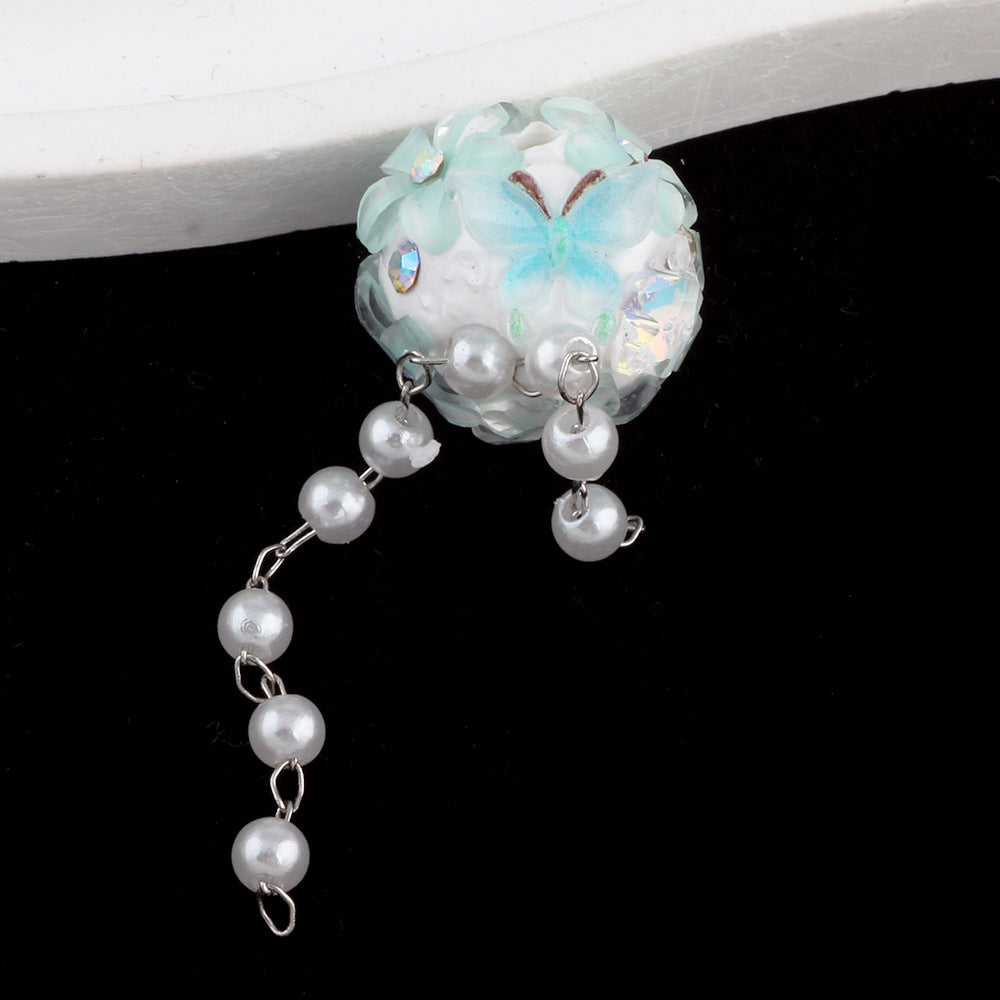 Flower Beads Tassel Flower Cluster Ball Drill Ball Pen-Through Straight Hole Beads