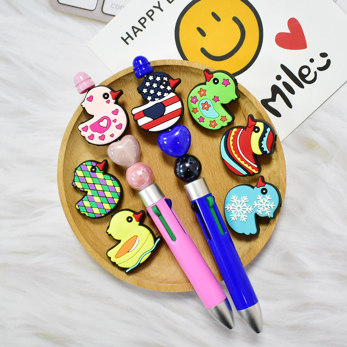Cute Cartoon Duck Silicone Focus Beads