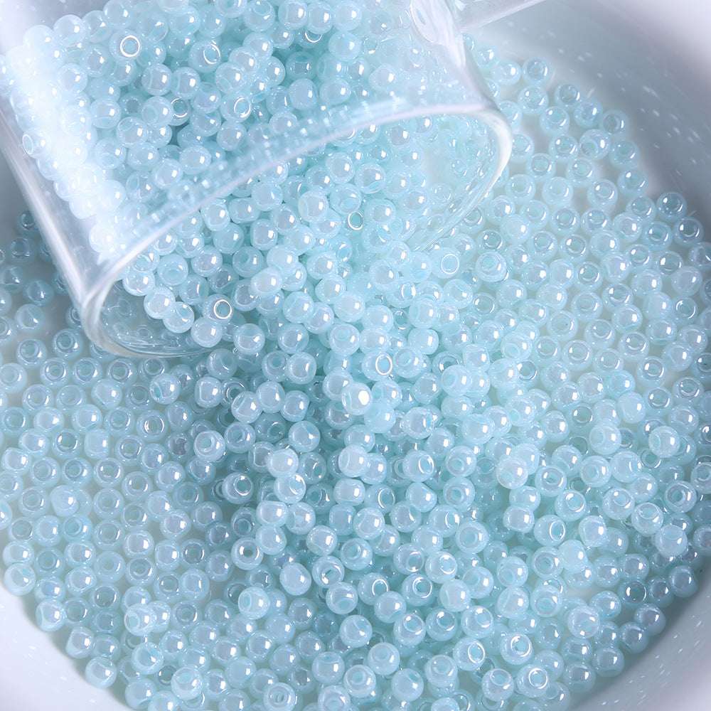 4mm cream glass rice beads pearlescent