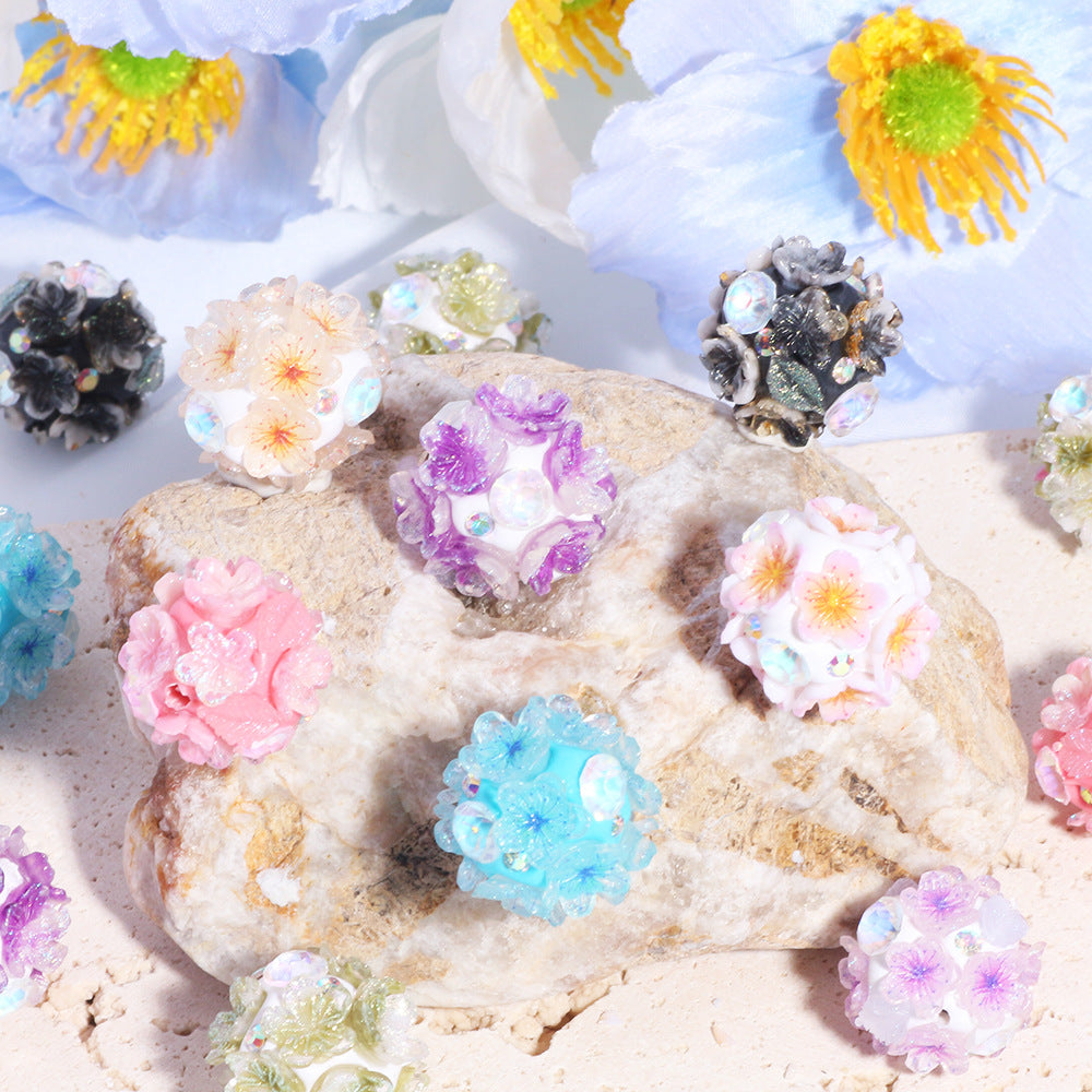 Luminous Flowers Wearable Straight Hole Epoxy Beads