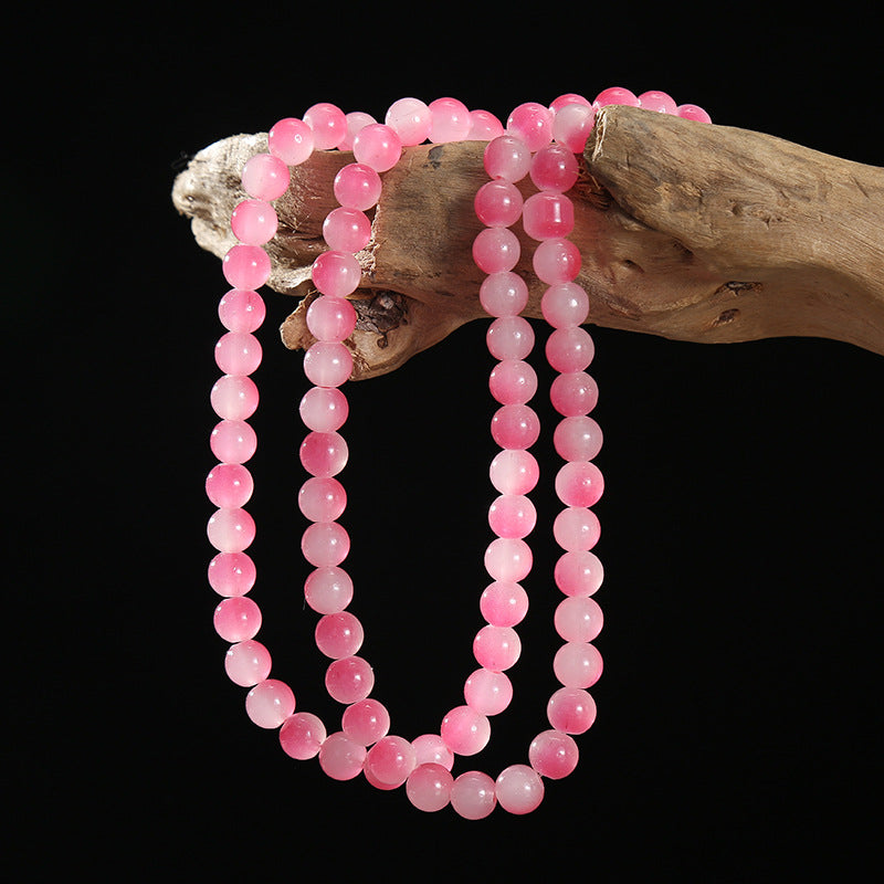6mm Two-tone Glass Beads Imitation Jade Baking Lacquer Glass Beads