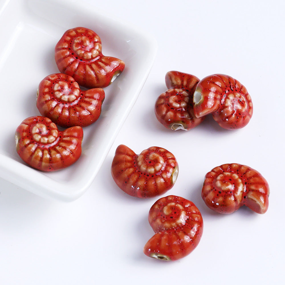 Snail Ceramic conch beadable beads