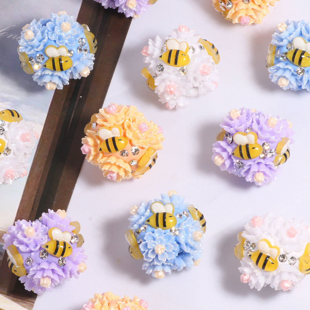 Little Bee Flower Round Beads