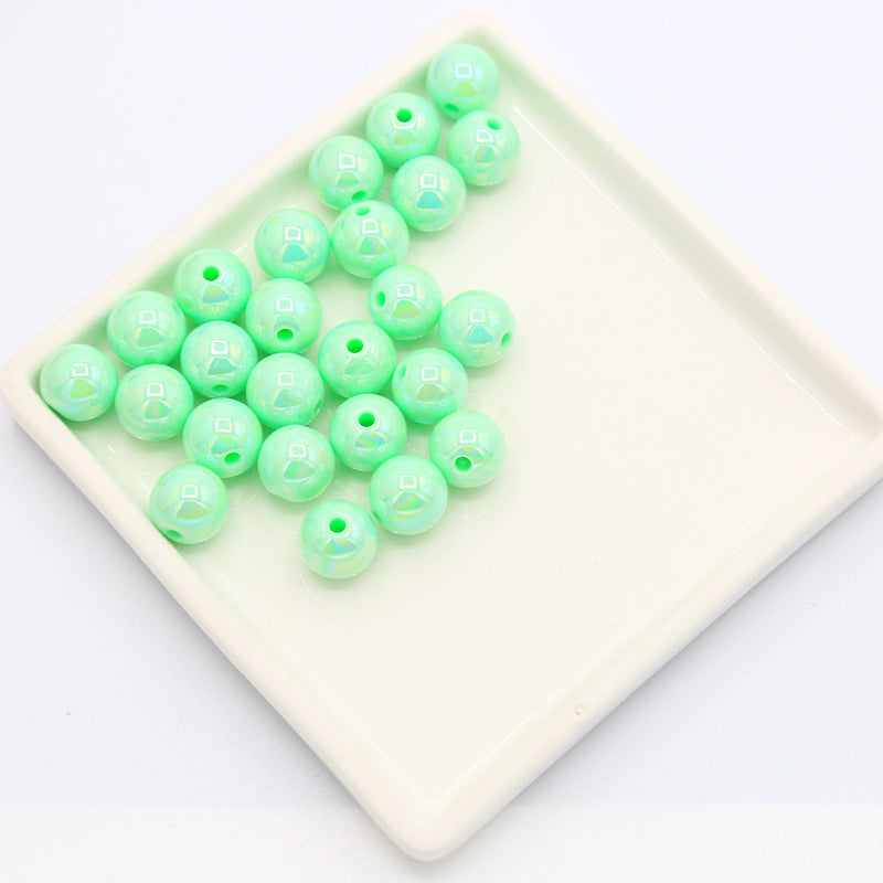 電気メッキマカロンソリッドカラーアクリルABカラフルラウンドビーズDIYハンドメイドネックレスブレスレットビーズルースビーズジュエリー