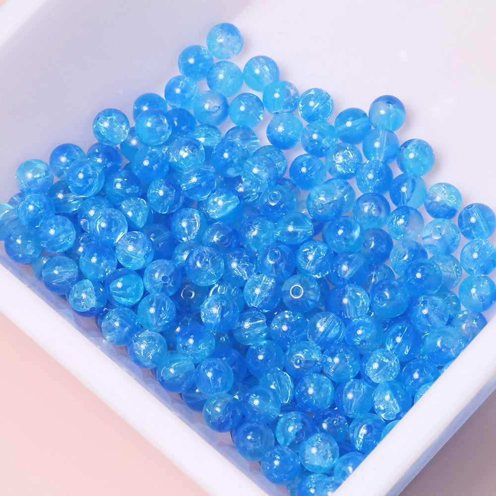 10mm Three-Color Ice Soul Crackle Beads Handmade Glass Beads Loose Beads