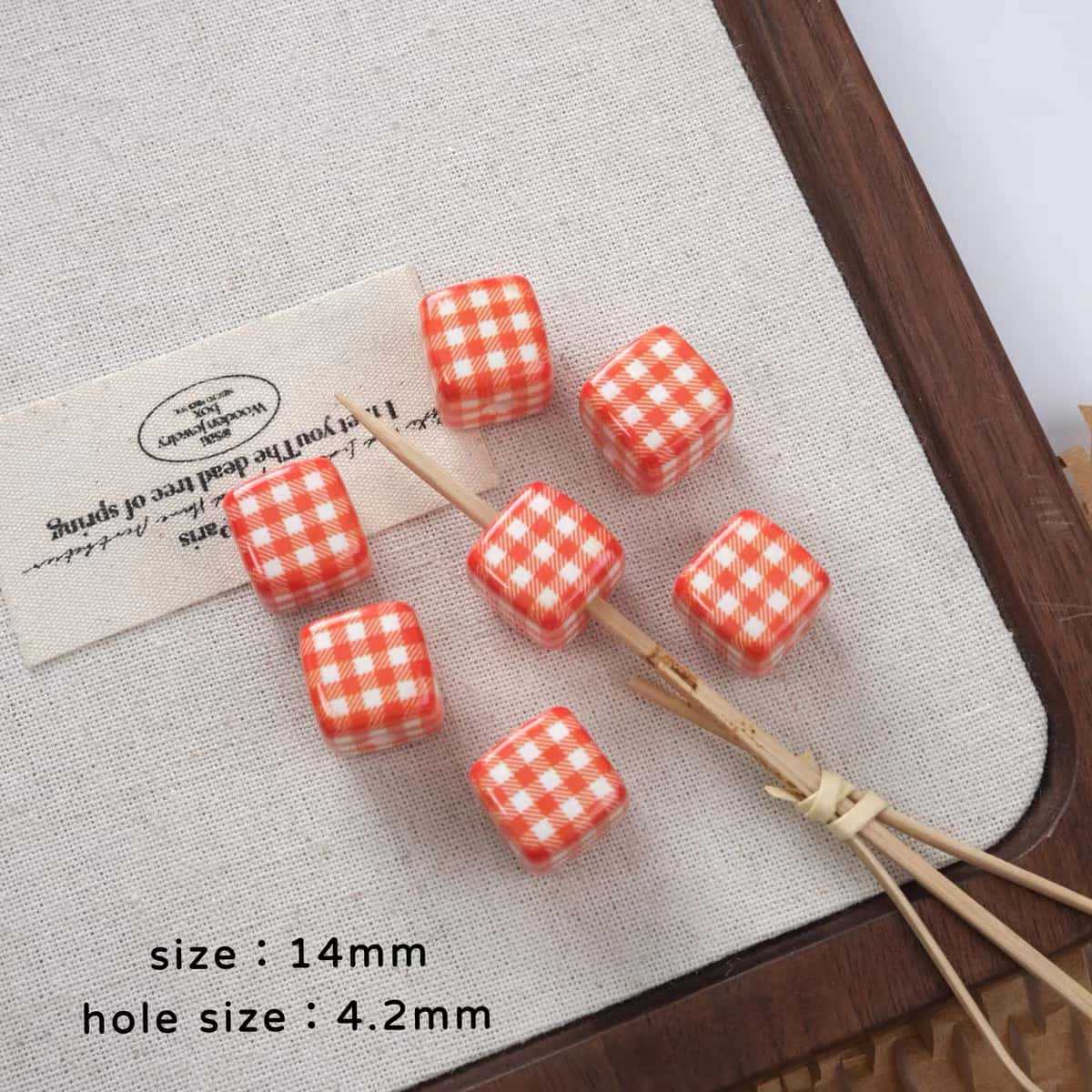 Acrylic Grid Square Handmade Beads