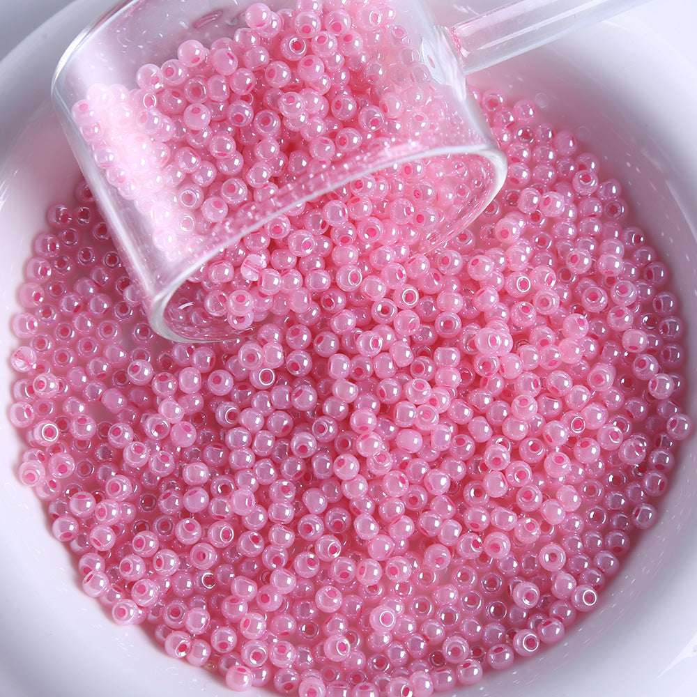 4mm cream glass rice beads pearlescent