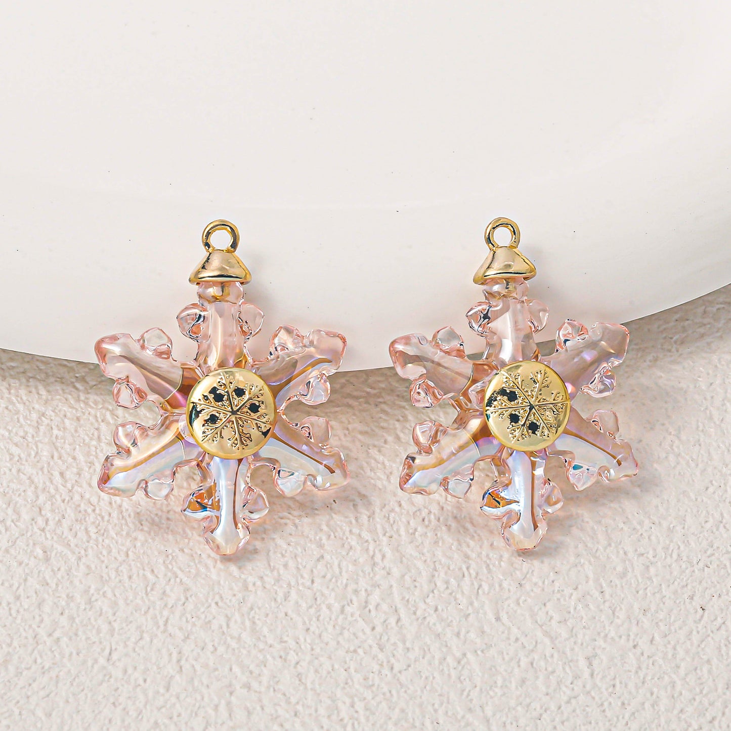 Mabe Transparent Snowflake Alloy Charm