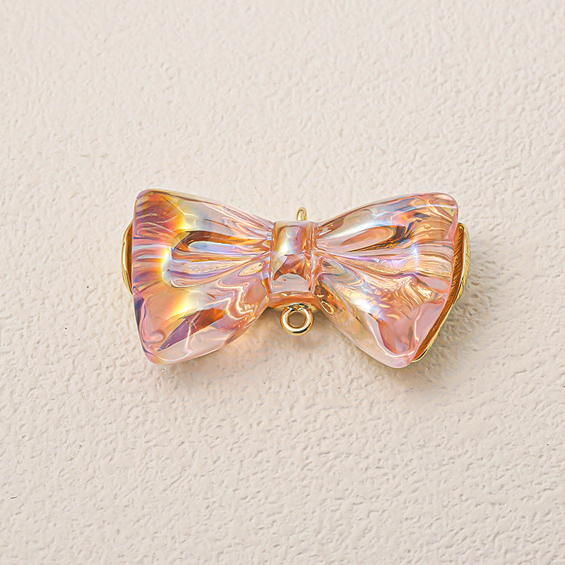 Mabei Transparent Striped Plating Color Alloy Charm