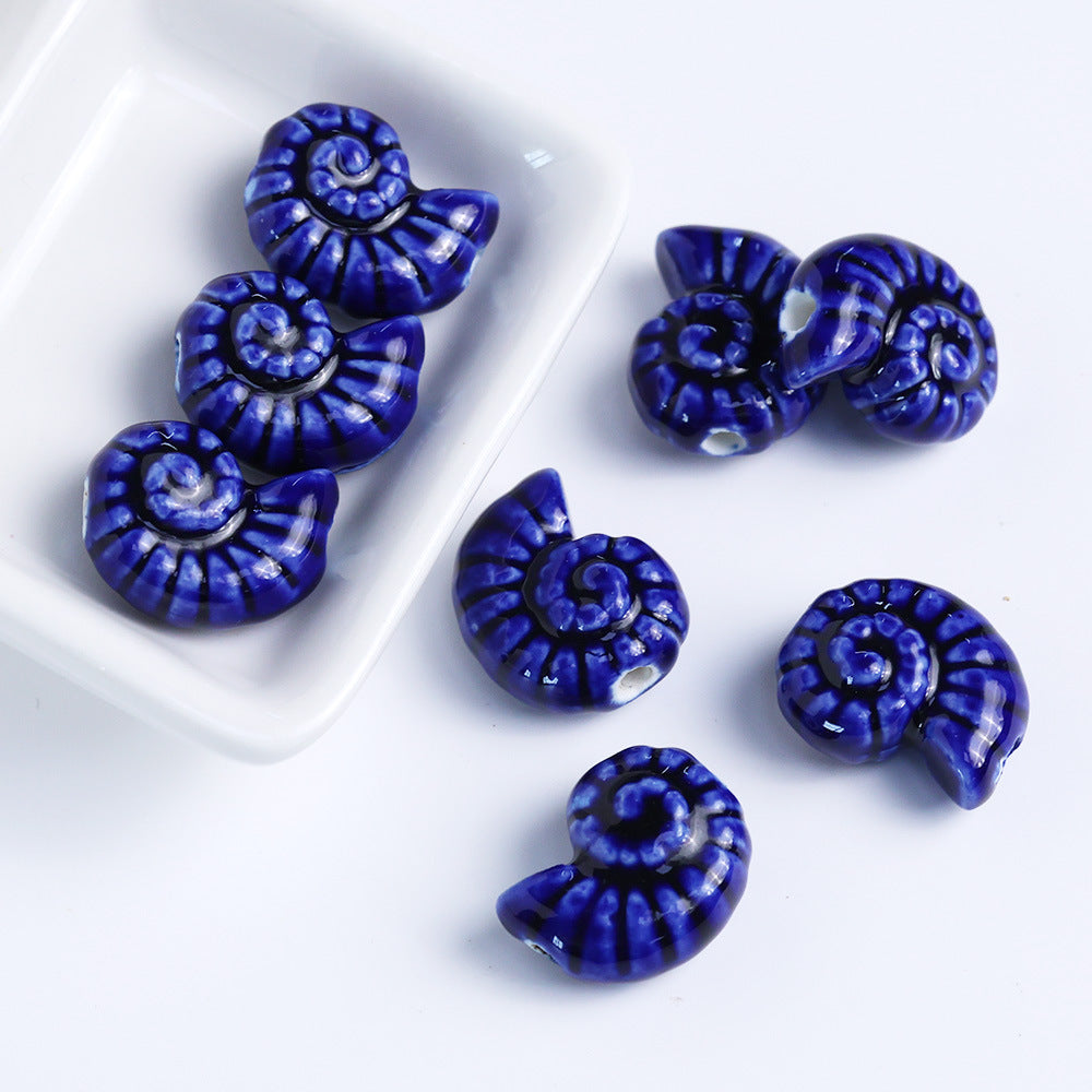 Snail Ceramic conch beadable beads