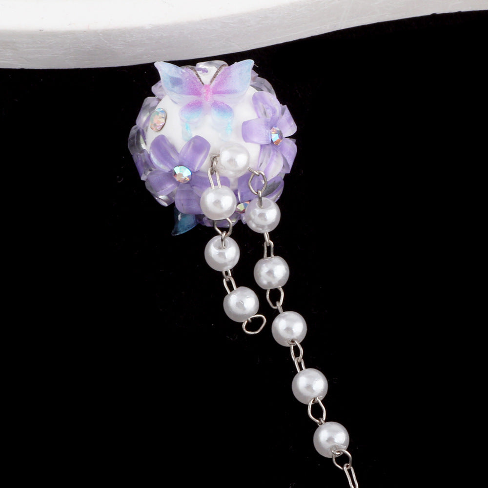 Flower Beads Tassel Flower Cluster Ball Drill Ball Pen-Through Straight Hole Beads