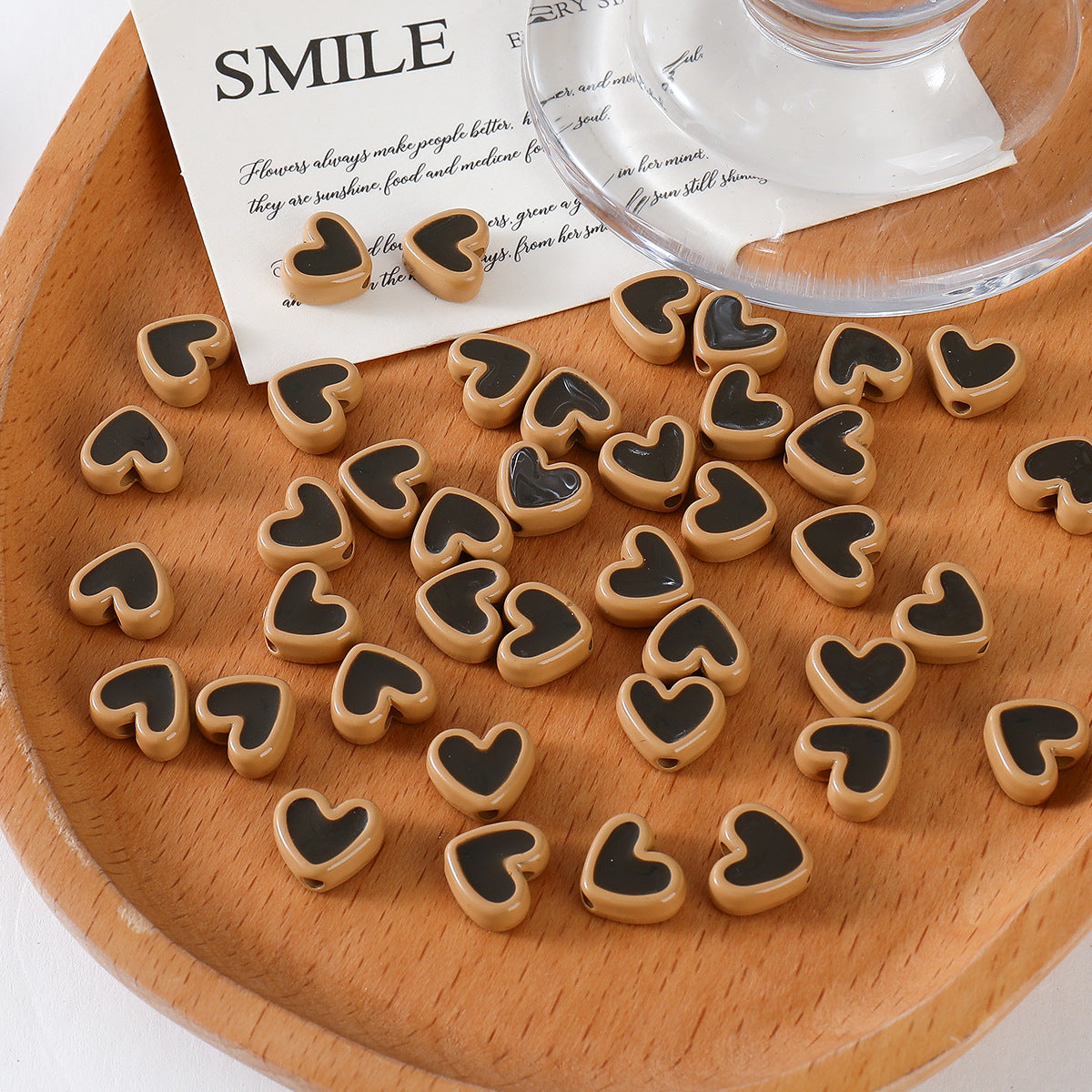 Heart-shaped Acrylic Oil Drop Beads